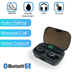 NVEE True Wireless Bluetooth Earbuds w/ Charging Case