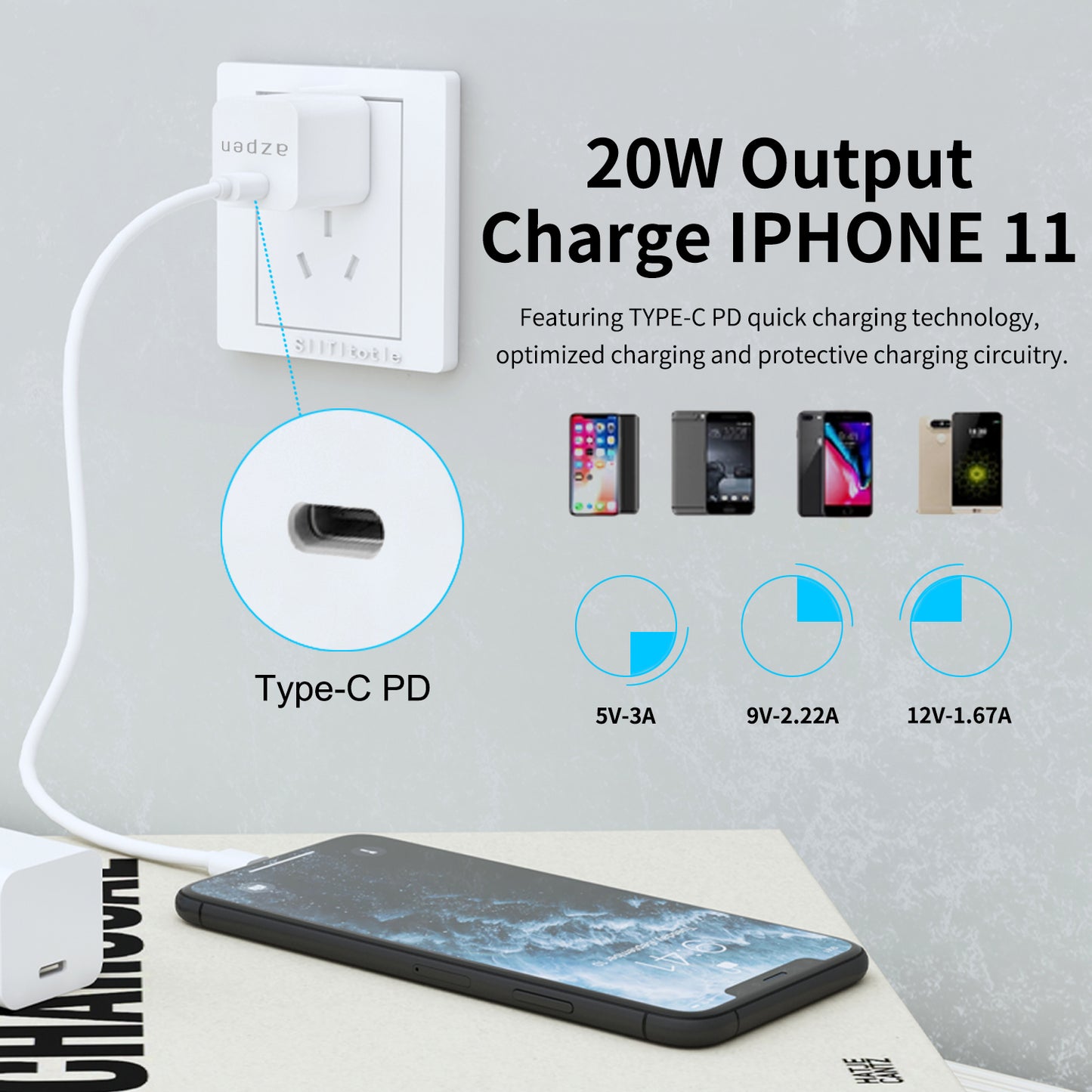 Azpen MagCharger and PD 20Watt Wall Charger Bundle